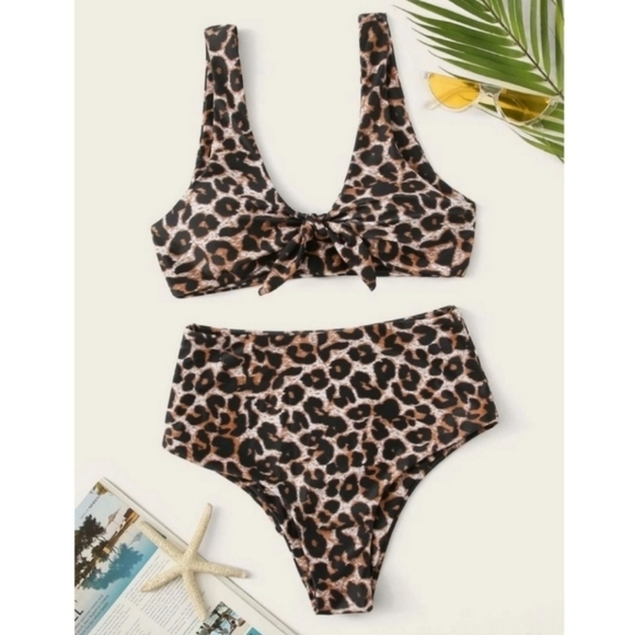 SHEIN Other - NWT Leopard Print Bikini size Med
